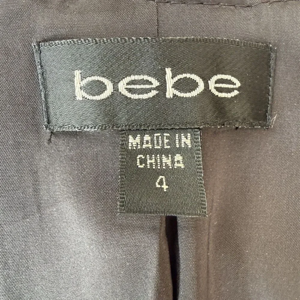 Vintage Y2K Bebe Corset Waist Bodycon Midi Dress Real Leather Straps Size 4 - Picture 5 of 16